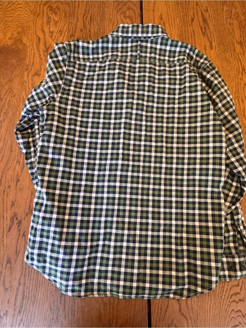 Banana Republic Luxe Flannel Shirt Mens L Green Plaid Excellent Camden Fit